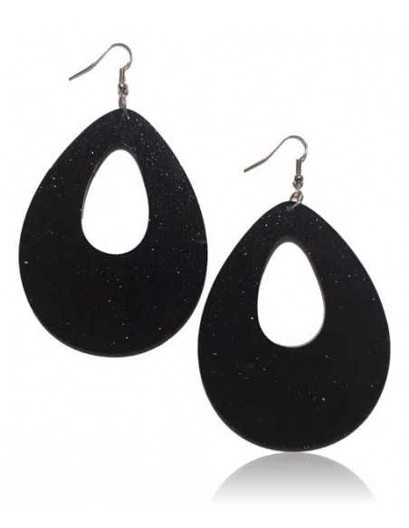 Boucles d'oreilles gouttes paillettes couleurs pvc