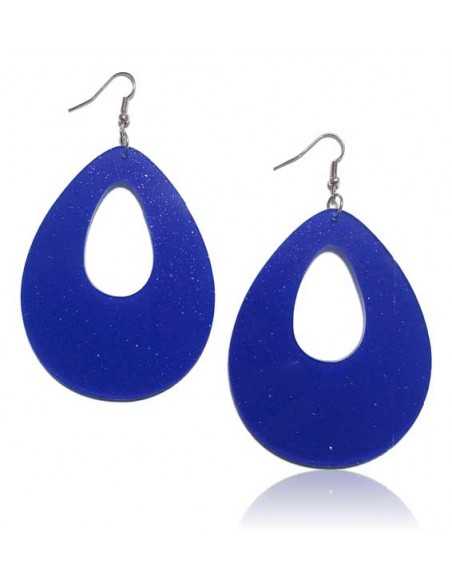 Boucles d'oreilles gouttes paillettes couleurs pvc