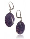Boucles d'oreilles pierre agate rainurées violet