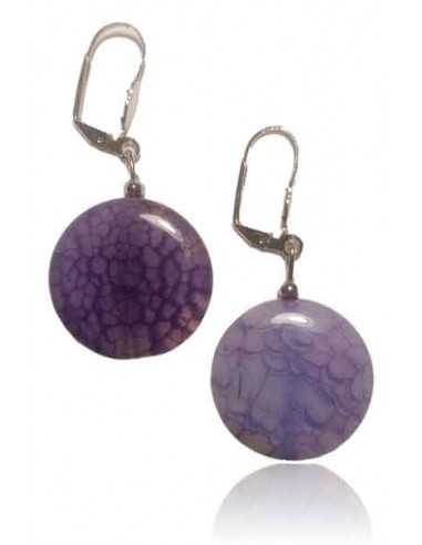 B.O pierre agate violet rondes