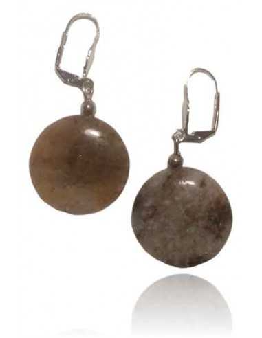 B.O pierre agate marron rondes