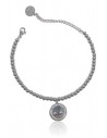 Bracelet acier inoxydable pendentif pattes d'ours serti