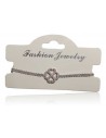 Bracelet argent rhodié 925 motif trèfle serti