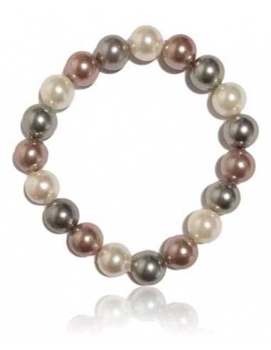 Bracelet perles d'eau douce multicouleur boules 10 mm
