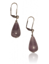 Boucles d'oreilles améthyste gouttes 2 cm