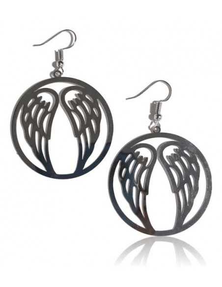 B.O rondes pendantes motif ailes d'ange