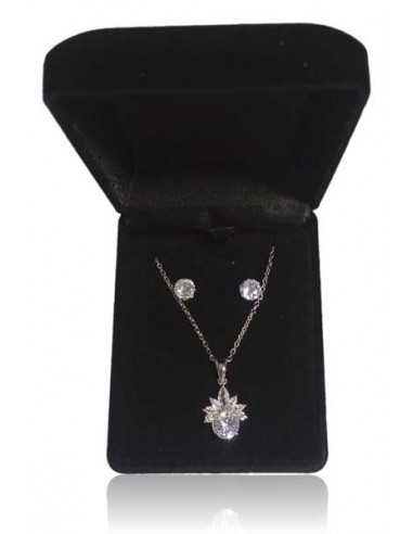 Parure en coffret collier pendentif fruit avec boucles
