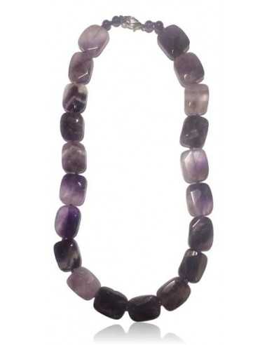 Collier améthyste pierres ovales facettées