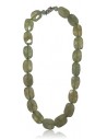 Collier prehnite pierres ovales facettées