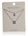 Collier acier inoxydable double chaine pendentif perle sertie
