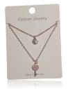 Collier acier inoxydable double chaine pendentif clé