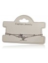 Bracelet fin double chaine pendentif noeud fantaisie