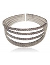 Bracelet multirangs strass manchette ouverte