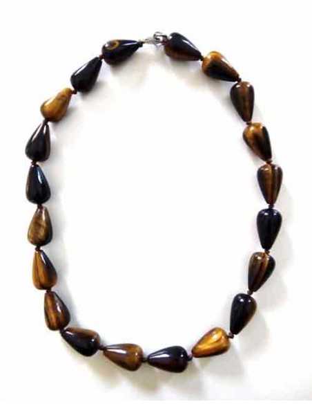 Collier oeil de tigre pierres coniques