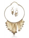 Parure ras de cou dégradés texturés collier et B.O