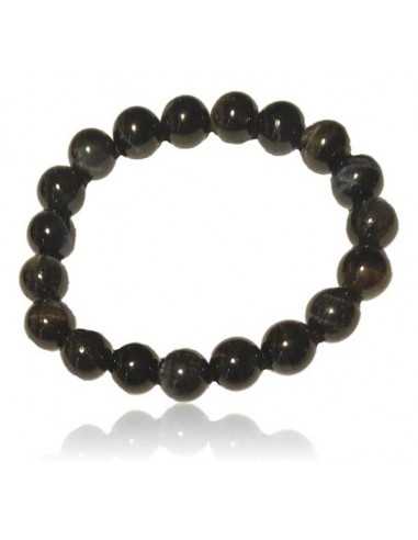 Bracelet tourmaline noire pierres boules 10 mm