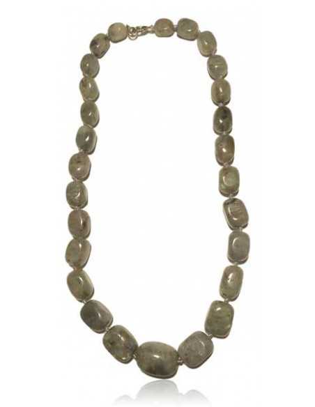 Collier labradorite pierre cubiques