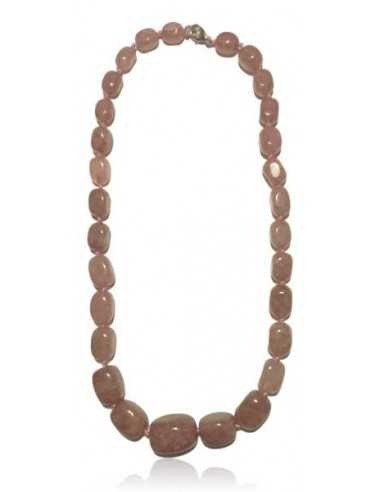 Collier quartz rose lavande pierre naturelle 45 cm