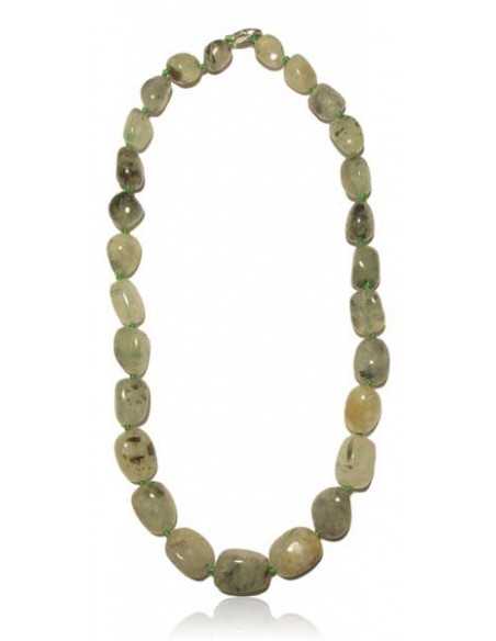 Collier prehnite pierres cubiques larges