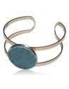 Bracelet manchette pierre turquoise de synthèse