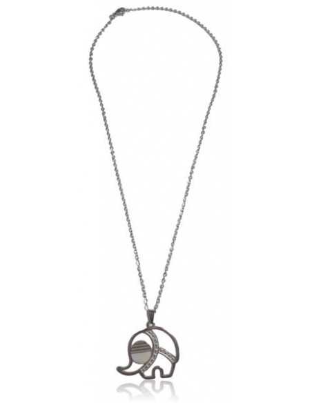 Collier acier inoxydable pendentif éléphant avec nacre