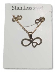 Parure acier infini et coeur + B.O