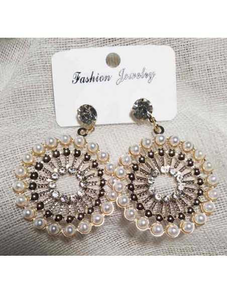 B.O rondes décorées de perles et strass