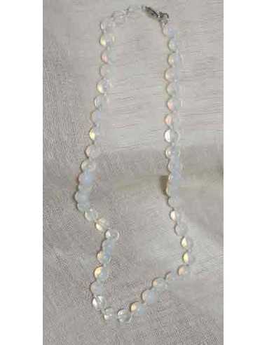 Collier opale pierres boules 7 mm