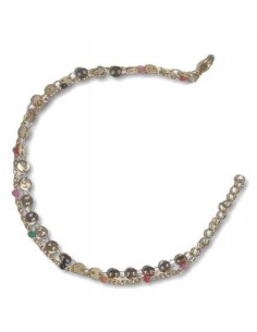 Bracelet acier multirangs perles colorées