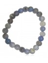 Bracelet agate bleu pale pierres boules 8 mm