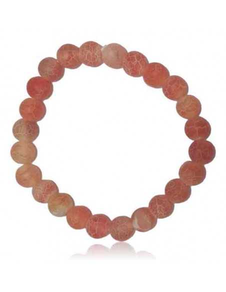 Bracelet agate mate craquelée plusieurs coloris boules 8 mm