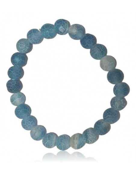 Bracelet agate mate craquelée plusieurs coloris boules 8 mm