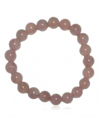 Bracelet quartz rose lavande pierres boules 8 mm