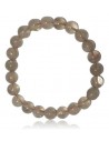 Bracelet quartz hematoide foncé translucide boules 8 mm