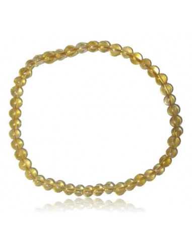 Bracelet citrine haute qualité pierres boules 4 mm