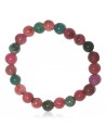 Bracelet agate multicolore vert boules 8 mm