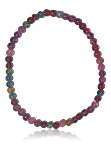 Bracelet tourmaline multicolore pierres boules 4 mm