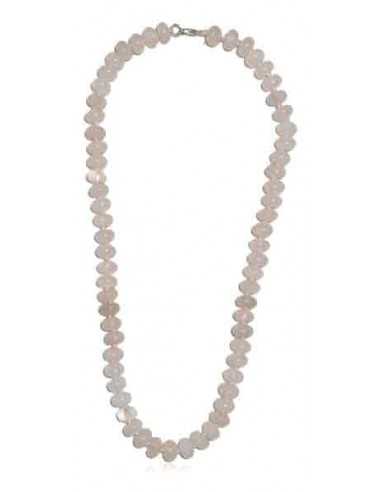 Collier quartz rose pierres semi rondes