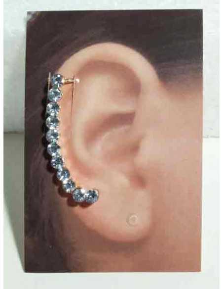 Bijou d'oreilles ligne ondulée de strass