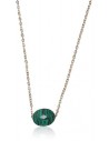 Collier acier pendentif malachite de synthèse