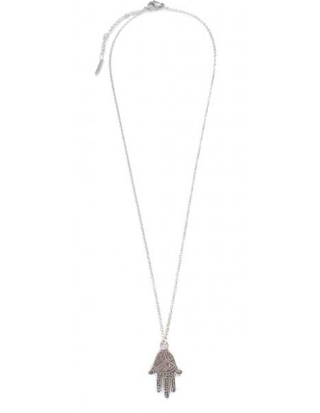 Collier main de fatma avec motifs acier inoxydable