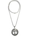 Sautoir acier homme/femme pendentif arbre sur pied