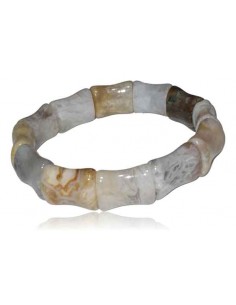 Bracelet amazonite manchette pierres motif os