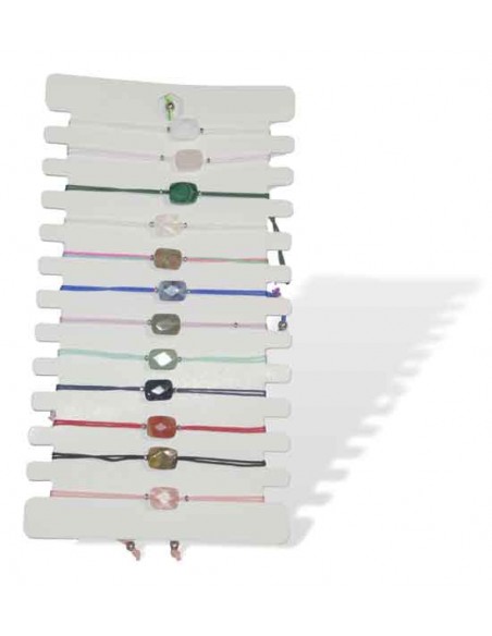 12 Bracelets ajustables décorés d'une pierre naturelle