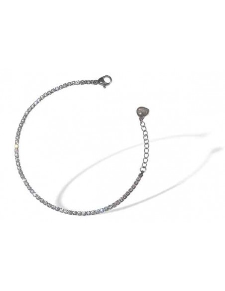 Bracelet fin acier incrusté de strass