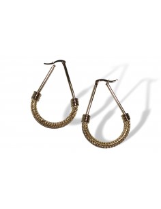 Boucles d'oreilles créoles pendantes ovales acier inoxydable