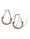 Boucles d'oreilles créoles pendantes ovales acier inoxydable