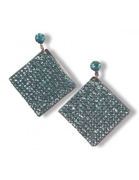 Boucles d'oreilles carré strass couleur scintillants