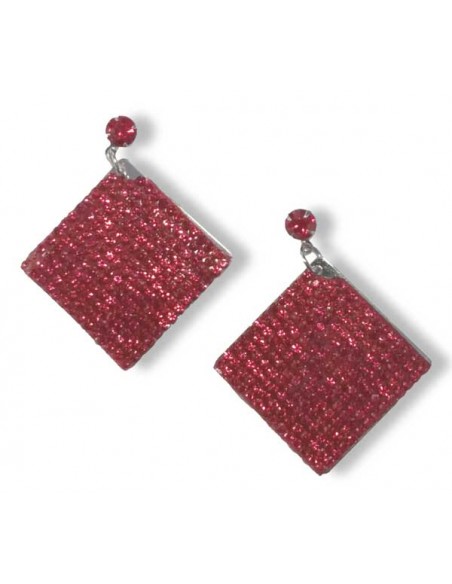 Boucles d'oreilles carré strass couleur scintillants