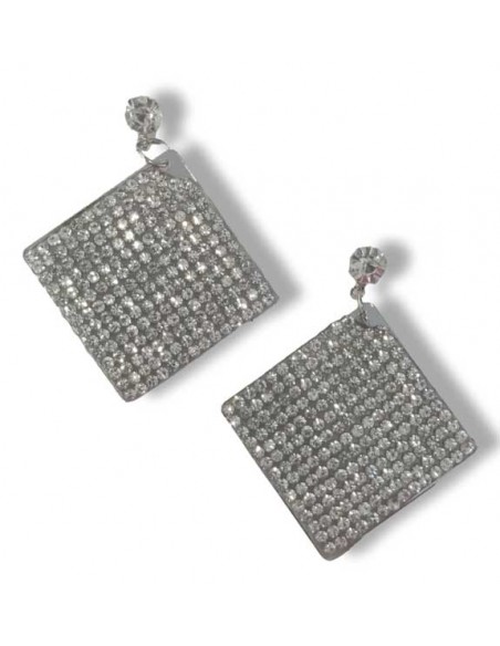 Boucles d'oreilles carré strass couleur scintillants